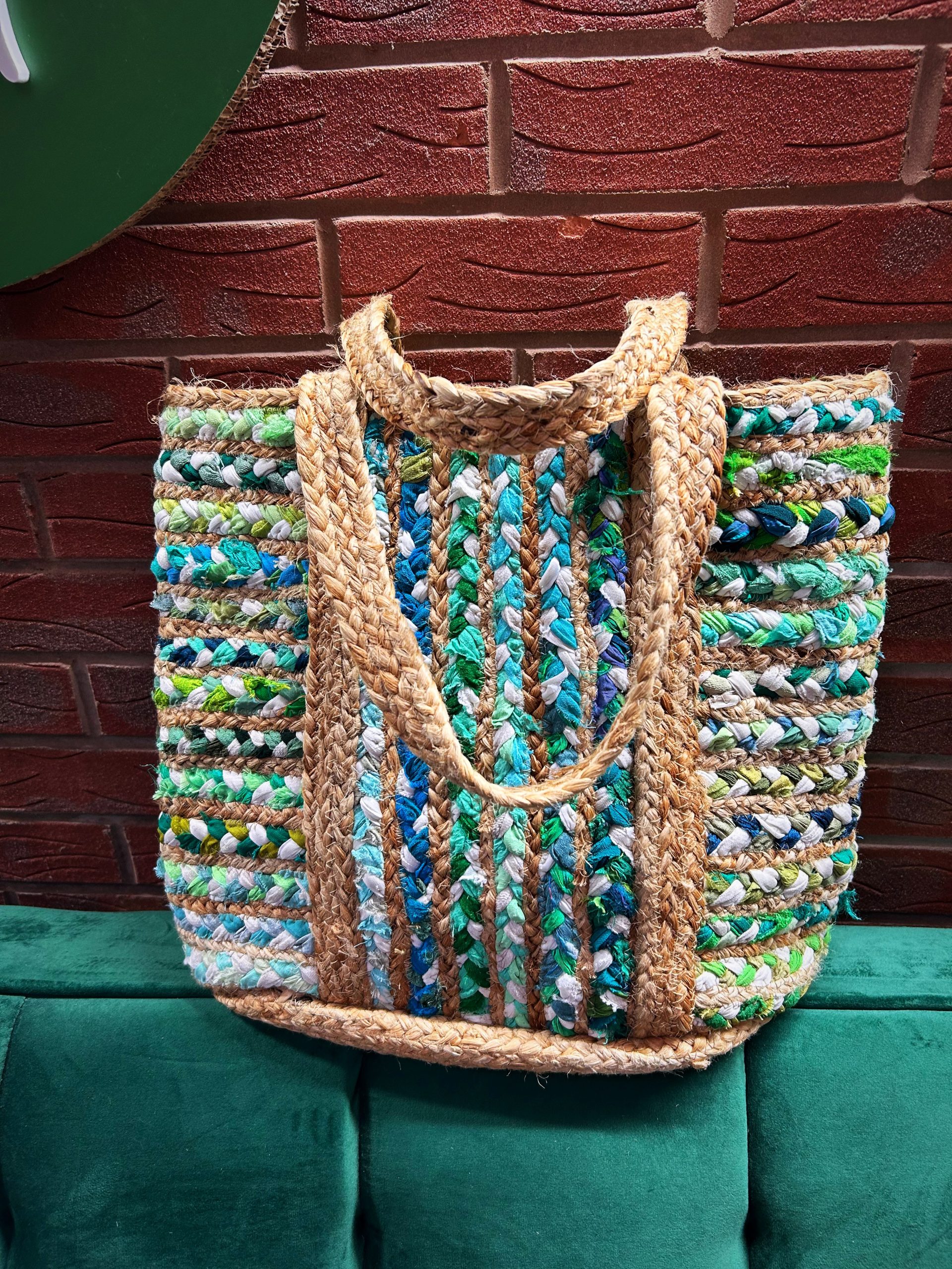 Handmade-Recycled Jute & Cotton Shopper -Tote-Shoulder Bag - Image 5