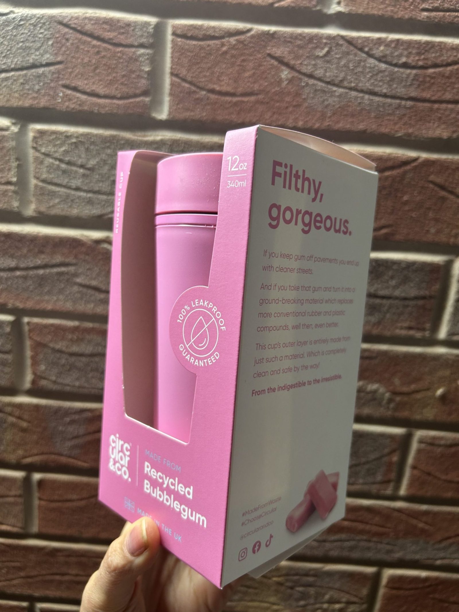 Recycled Bubble Gum 12oz Coffee Cup