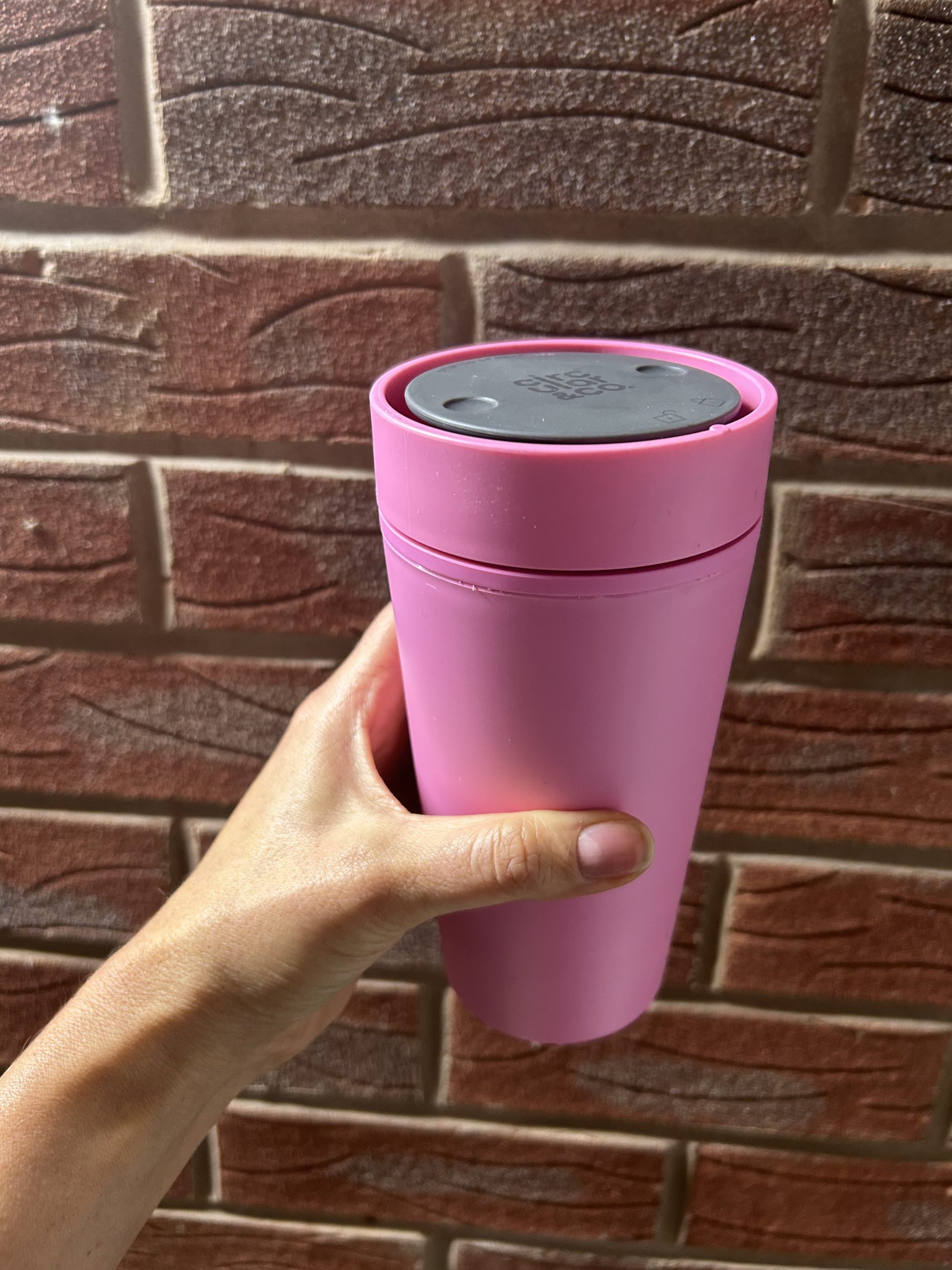recycled bubble gum cup in pink